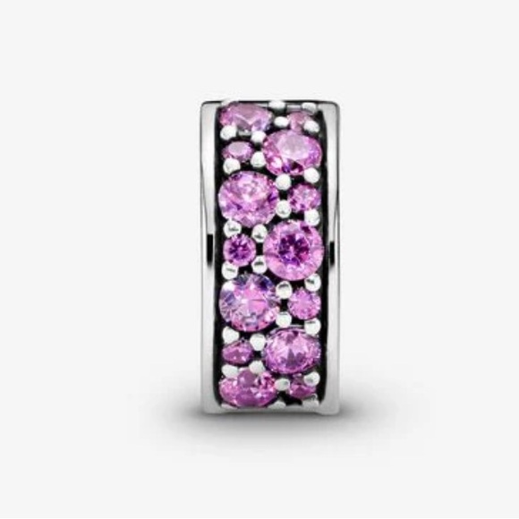 Retired Pandora CZ Bling Sparkling Purple Pave Clip Charm Safety Stopper Spacer - Picture 3 of 10